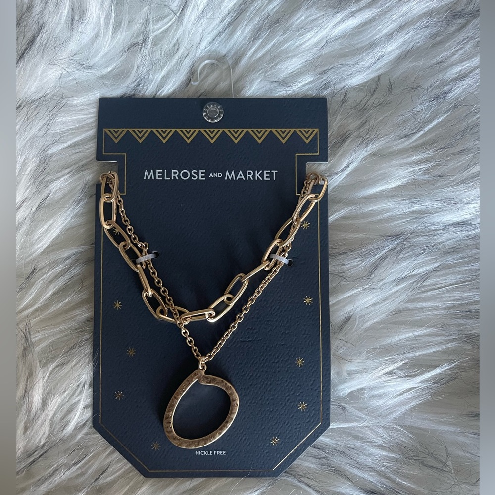 Nordstrom Melrose and Market PAPER CLIP CHAIN INITIAL NECKLACE IN O-GOLD OVERLAY